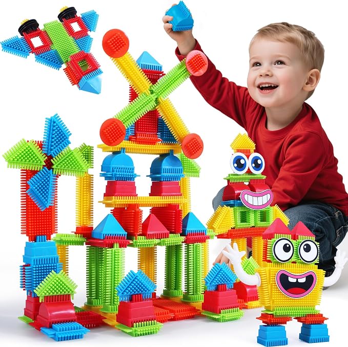 teytoy 200Pcs Building Blocks Toys,Bristle Shape Building Blocks Set by teytoy