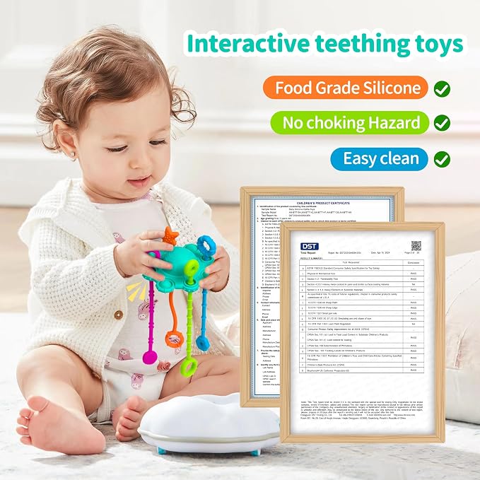 Montessori Pull String Toy Silicone Travel Toy - Image 2