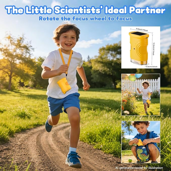1000X Handheld Microscope for Kids: Pocket Digital Microscope with 2.0''IPS Screen&Photo/Video - Portable Edu Science Kits for Girls Boys - STEM Toys Birthday Gifts Ages 3-6 6-12(Orange) - Image 7