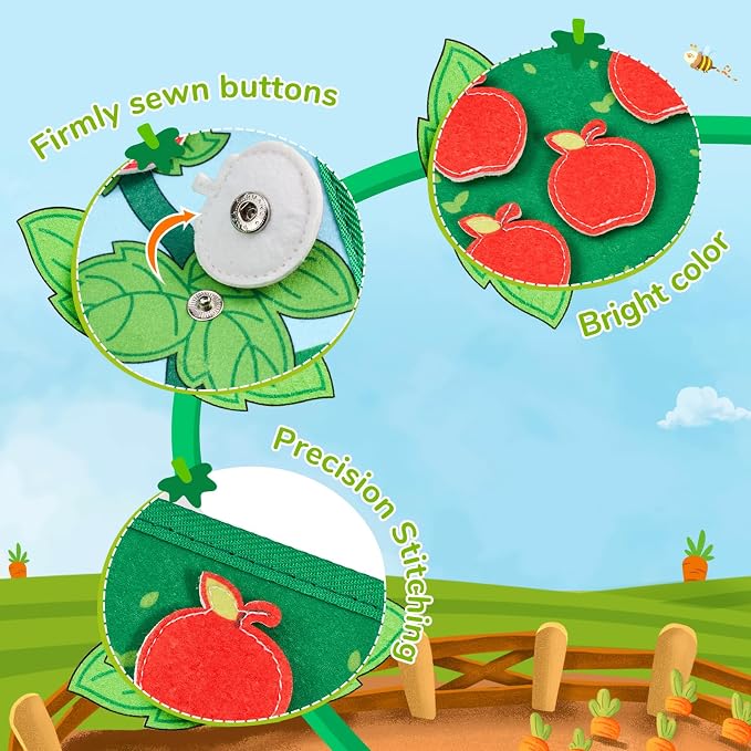 JoyCat Farm Busy Book for Toddlers 3 Year Old, Montessori Quiet Book - Image 6
