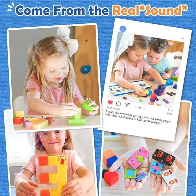 Magnetic Blocks World Number Building Cubes for Toddlers Age 3+ Boys Girls - Image 5