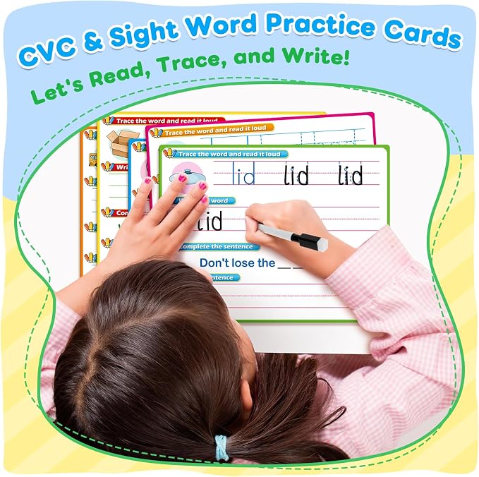 20PACK CVC Word Games Sight Words Flash Cards Sentence Building - Image 4