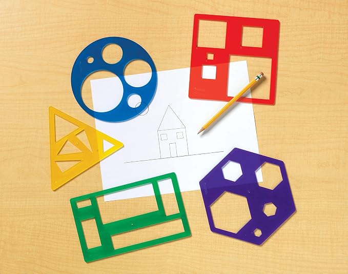 Learning Resources Primary Shapes Template Set - 5 Pieces, Ages 4+ Homeschool and Classroom Supplies, Geometric Shapes, Tracing Helper for Kids - Image 6
