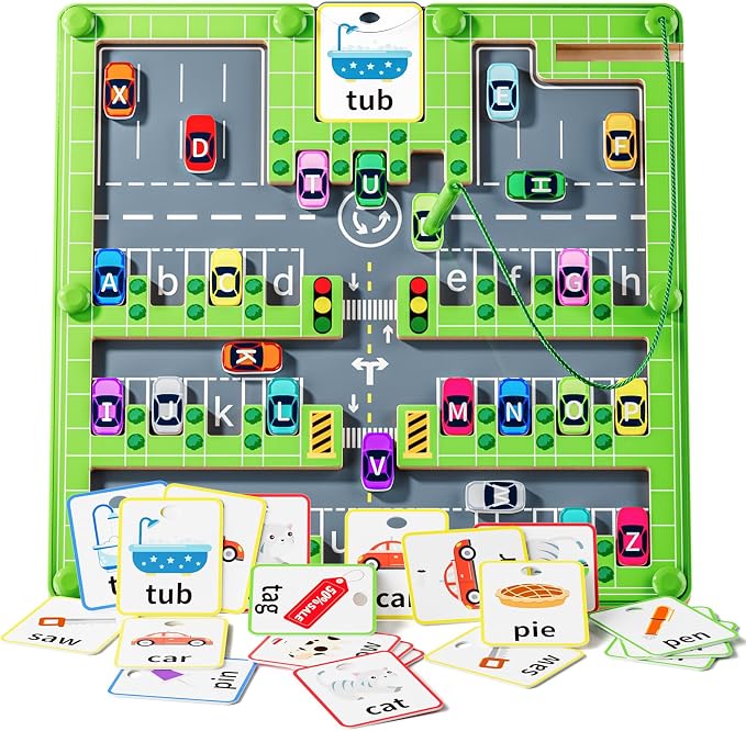 zhiwuzhu 2 in 1 Magnetic Color and Number Maze, Wooden Montessori Preschool Learning Toy, Fine Motor Skills Brain Game, Portable Travel Toy, Ideal Birthday for Toddlers 3-5 Year Old Boys Girls by MorelaughMoreWisdom
