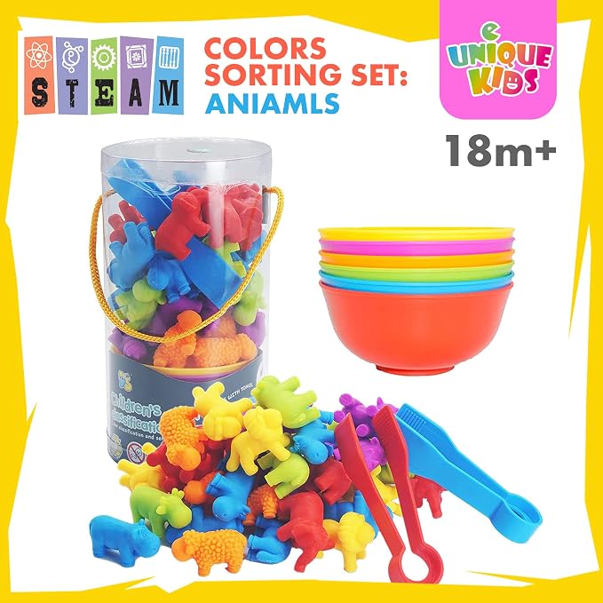 UNIQUE KIDS Counting Educational Learning Toy Set with Sorting Cups – Engaging Sensory Color Classification Training Game for Toddlers and Preschoolers Training Ages 3 and Up - Image 3