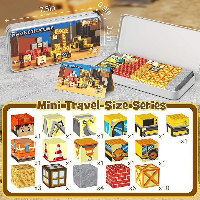 Magnetic Building Blocks for Kids, STEM Engineering Travel Toys with Portable Iron Box, Educational Construction Set for Toddlers Ages 3-8（35 Piece） - Image 7
