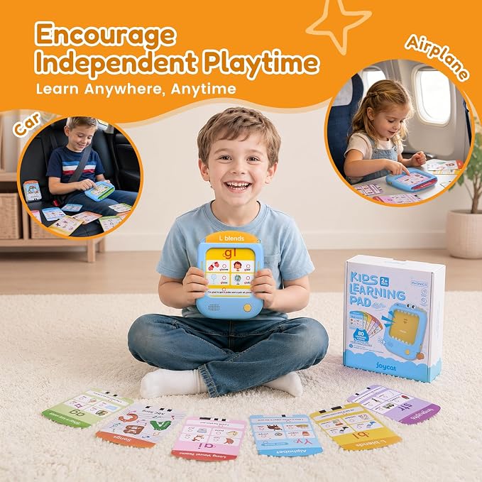 JoyCat Kids Learning Tablet, 156 Pages Phonics Talking Flash Cards - Image 7