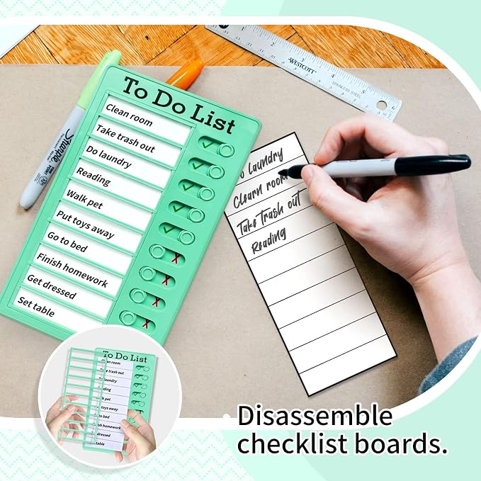 Chore Chart for Kids,To Do List, Daily Routine Chart, and Schedule Board-Checklist and Portable Memo for Efficient Task Management and Planning (green) - Image 2