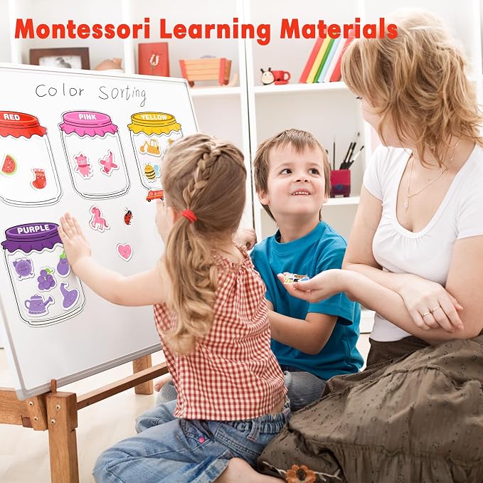 Magnetic Color Sorting Set for Fridge Toddlers 2 3 4 5 Montessori Color Learning for Whiteboard Basic Vocabulary Learning Kitchen Toys Kids pre-k Homeschool Classroom Must Haves - Image 3