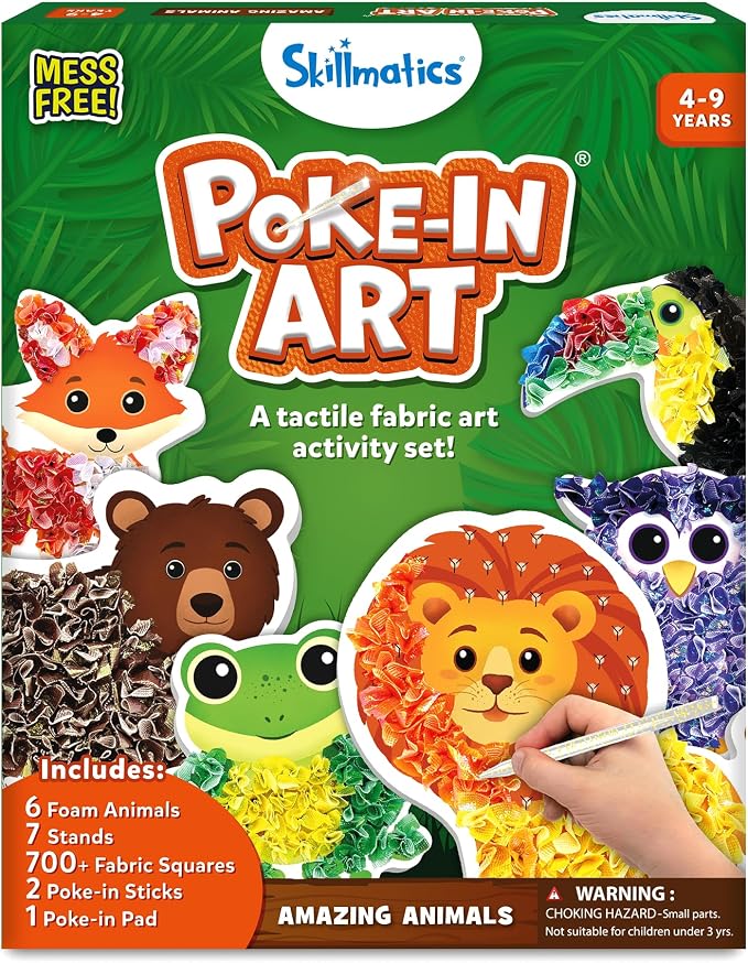 Skillmatics Poke-in Art – Animals, Wood Craft Kit, Gift for Boys & Girls by Skillmatics