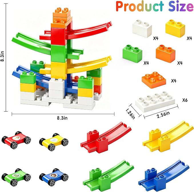 DIY Building Blocks Car Ramp Race Track Toy for Boys Ages 3+, STEM Gift - Image 9