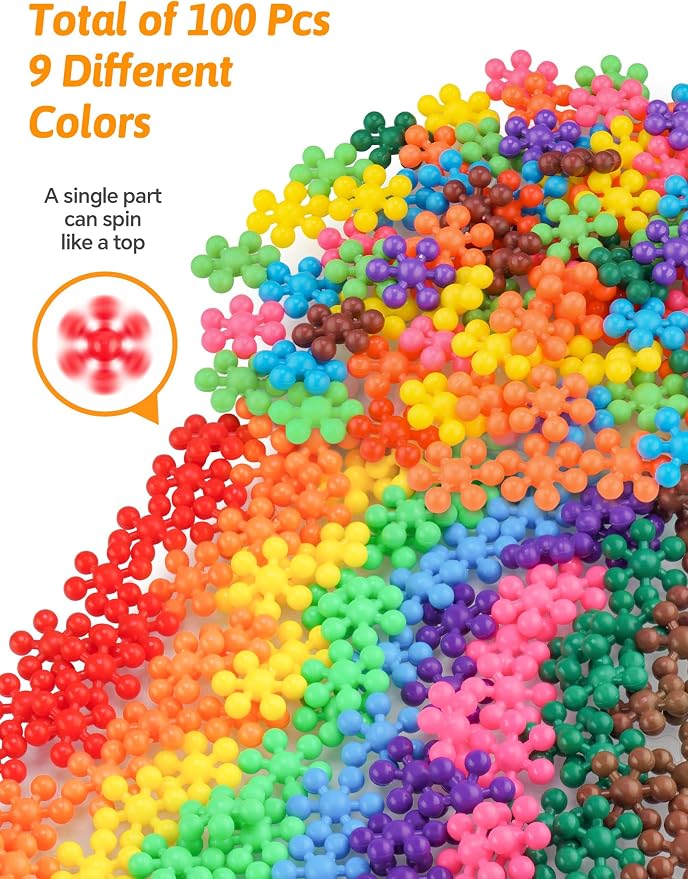 100PCS Building Blocks STEM Construction Toy for Kids 3+, Multi-Color - Image 3