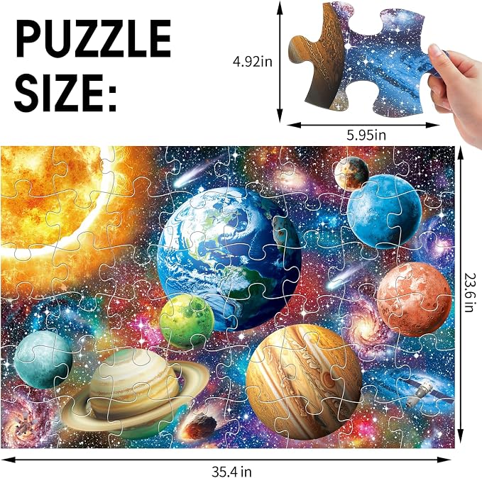 Jumbo Floor Puzzle for Kids,48-Piece Galaxy Jigsaw Puzzle Ages 3-8 - Image 3