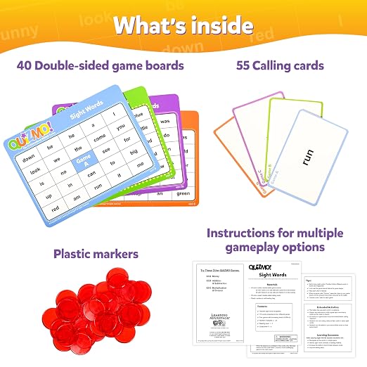 LEARNING ADVANTAGE QUIZMO Sight Words, Bingo-Style Vocabulary Game - Image 4
