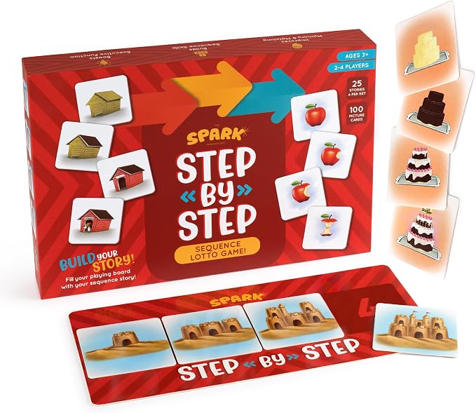 SPARK INNOVATIONS Sequence Board Game, Sequencing Card Game, Homeschool Supplies, Sequence Cards for Kids Picture Cards, Preschool Must Have, Educational Board Games by SPARKINNOVATIONS