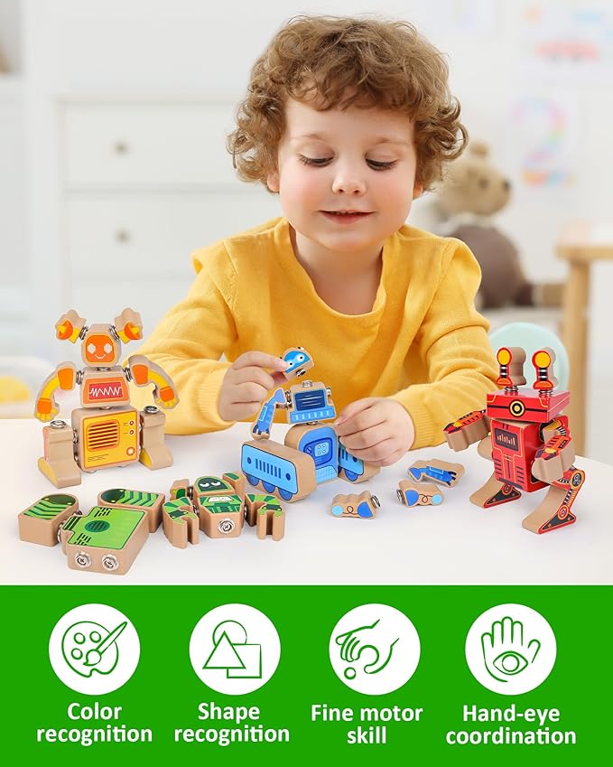 Coogam Fine Motor Building Robot Blocks for 3 4 5 Years Old Kids - Image 4