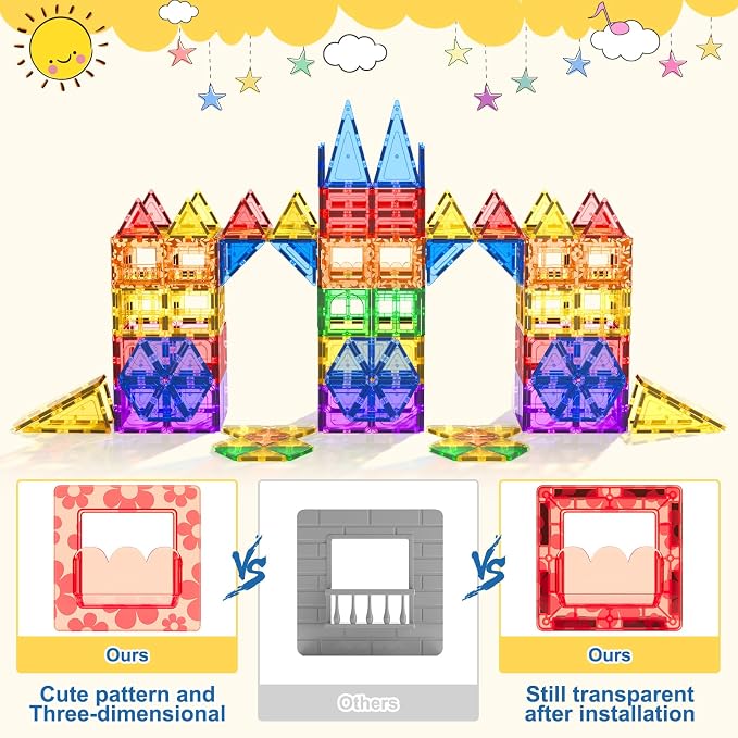 60 PCS Magnetic Building Tiles Kids Toys STEM Magnetic Blocks Sensory Toys - Image 3