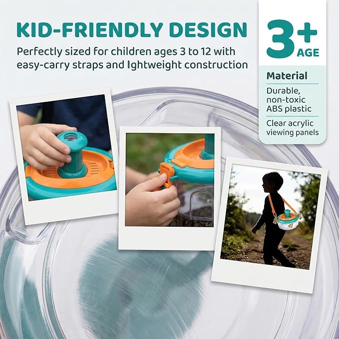 Bug Catcher Kit 13 Pcs - Insect Catching Set with Net, Habitat, Magnifier & Tweezers - STEM Outdoor Toy for Kids Age 3+ (Orange 13 Pcs) - Image 8