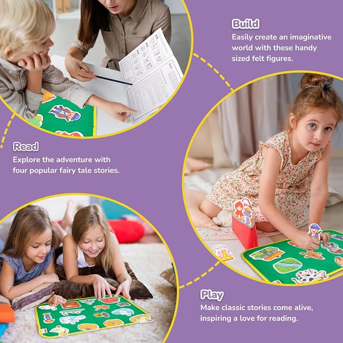 CHEFAN 4 Pack Felt Board Story Set, The Mitten, The Little Red Riding Hood, Gingerbread Man, Ugly Duckling, Precut Felt/Flannel Figure Pieces Teaching Wall for Preschool Activity Early Storytelling - Image 5