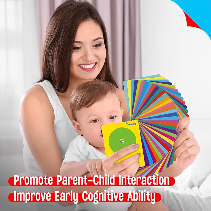 Color & Shape Flashcards, 50 Double-Sided Cards (30 Colors & 20 Shapes) Colorful Cards Educational Learning Tools for Preschool and Toddlers (3 Reclosable Rings Attached) - Image 7