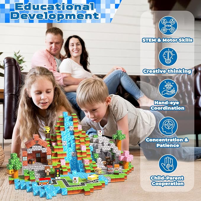 200 PCS Magnetic Blocks - Magnetic Building Blocks Cubes, Magnet Toys for Kids Age 3+, Toy Building Set for Kids, Magnets Stacking Construction Birthday Gifts for Boys Girls Age 4-8, 8-12 - Image 6