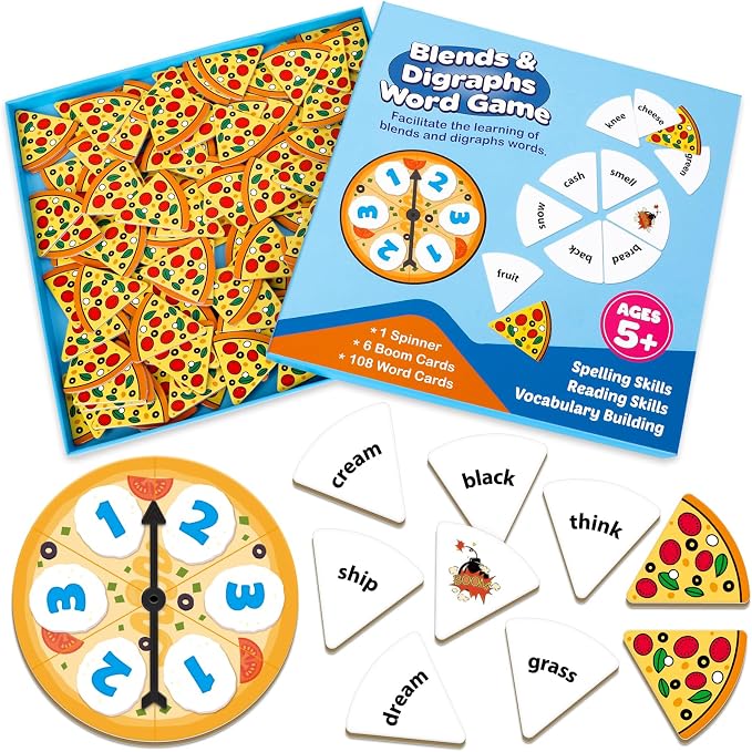 Kasfalci Blends Word Games: Phonics Flash Cards, Speech Therapy Toys for Toddlers & Kindergarten Preschool Learning Activities by Kasfalci