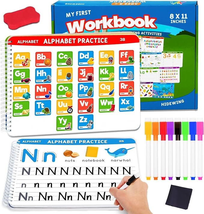 Preschool Learning Activities Pre K Workbooks Tracing Busy Book Age 3-5 by HIDEWING
