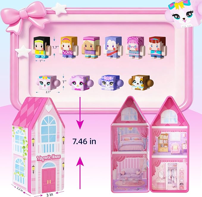 GobiDex Magnetic Travel Toys Figures Set with a Portable Tin for Girls 3+ - Image 3