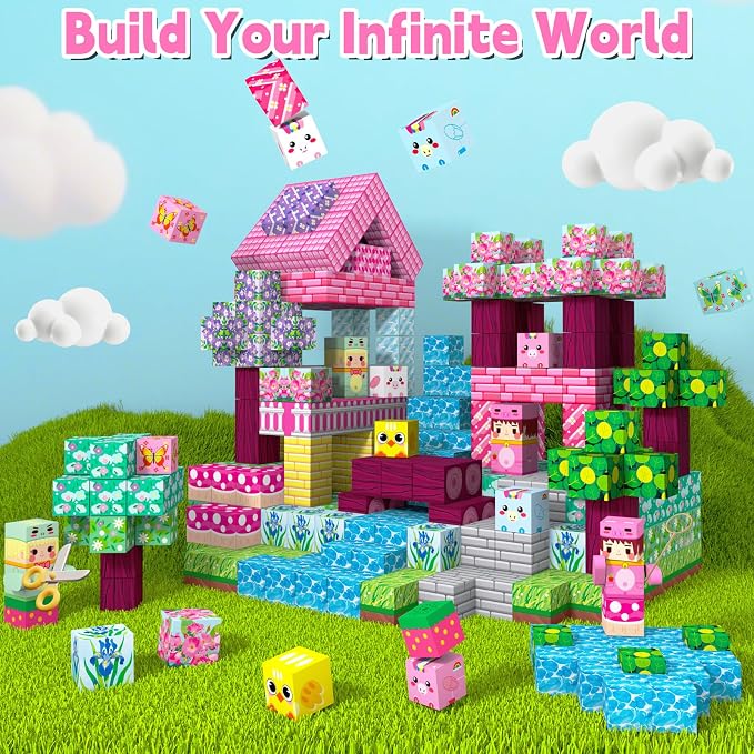 200PCS Magnetic Blocks Magnet Building Cubes STEM Toys for 3+kids Gifts - Image 5