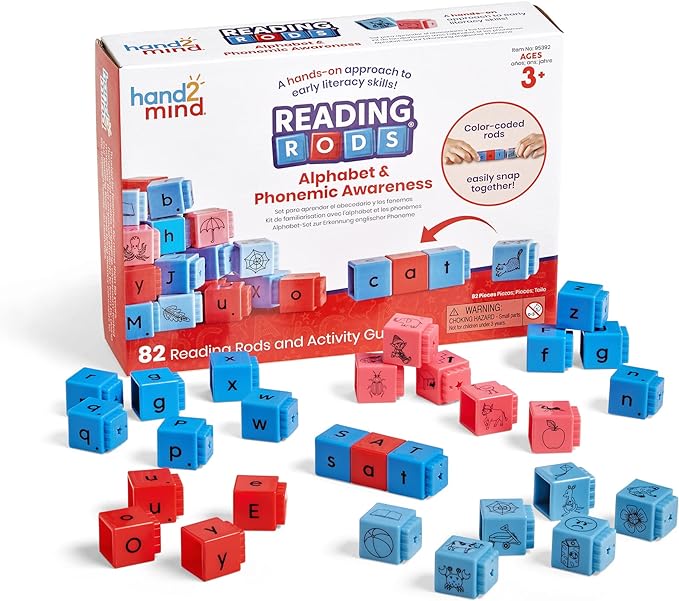 hand2mind Reading Rods Alphabet & Phonemic Awareness, Reading Manipulatives by hand2mind