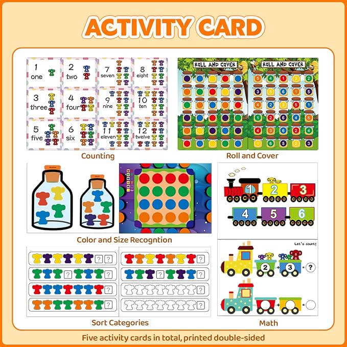 Pairez Toys Counting Animals Montessori Toy, 72pcs Koala Color Sorting Set - Image 5