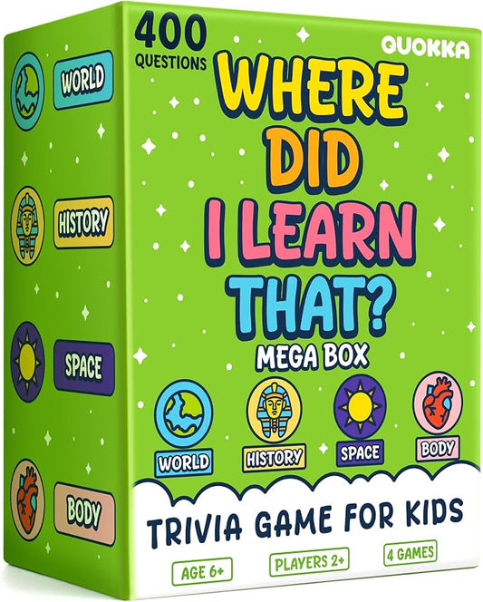 Quokka Trivia Games for Kids - 4 Set World, Space, History and Human Body by QUOKKA