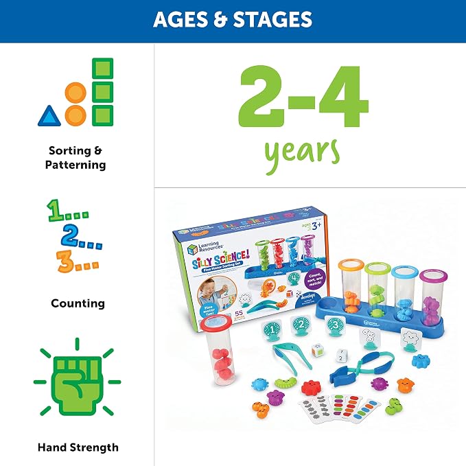 Learning Resources Silly Science Fine Motor Sorting Set - 55 Pieces, Age 3+ Educational Toy, Preschool Fine Motor Skills, PreK Manipulatives - Image 5