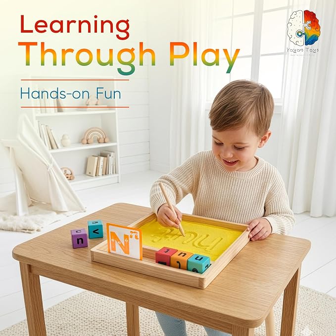 Montessori Sand Writing & Spelling Tray Toy, Early Literacy Learning & Education - Image 2