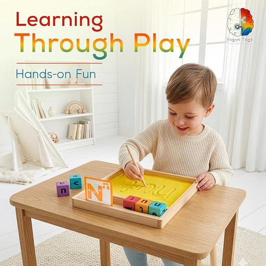 Montessori Sand Writing & Spelling Tray Toy, Early Literacy Learning & Education - Image 2