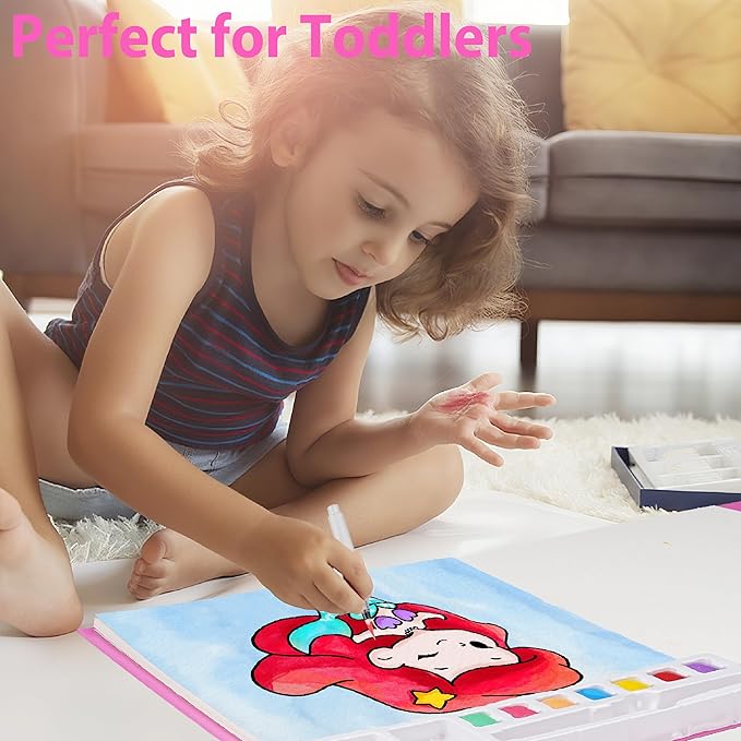 DreamCosy 6 Pack Paint with Water Coloring Books for Toddles, Water Painting Kit with Brush, Mess-Free Arts Crafts, Drawing Activities, Christmas Gify, Toy Gift for Girls Boys, Preschool, Homeschool