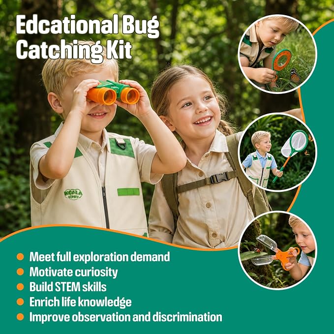 NAUGHTY PANDA Kids Explorer Kit, 28 Pcs Bug Catching Kit - Image 6
