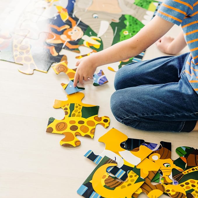 Melissa & Doug Safari Social Jumbo Floor Puzzle (24 Pieces, 2 x 3 Feet), Jigsaw Puzzle for Preschoolers and Kids Ages 3+ - FSC Certified - Image 7