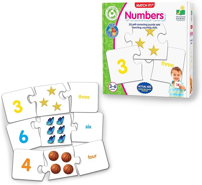 The Learning Journey: Match It! - Numbers - Self-Correcting Number & Counting Puzzles, Multicolor (116432) by TheLearningJourney