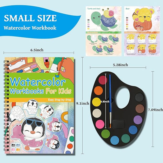 Paint with Water Books for Kids Ages 2-4 4-8, Watercolor Coloring Book for Kids, Toddlers Watercolor Painting Book, Water Color Paint Set for Kindergarten Art Craft Drawing Gift