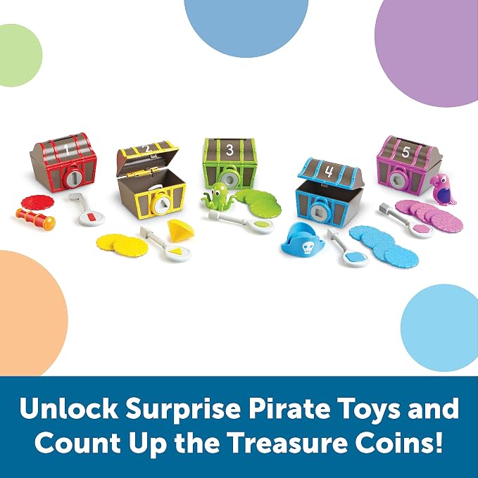 Learning Resources Sorting Surprise Pirate Treasure - 30 Pieces, Ages 3+ Color, Sorting & Matching Skills Toy, Fine Motor Skills Toys for Toddlers, Preschool Learning Toys - Image 4