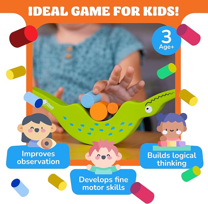 FoxMind Games Don't Rock The Croc, Toddler Boy Girl Games, Kids Games 3-5, Multiplayer 3 Year Old Board Games for Family Fun - Image 5