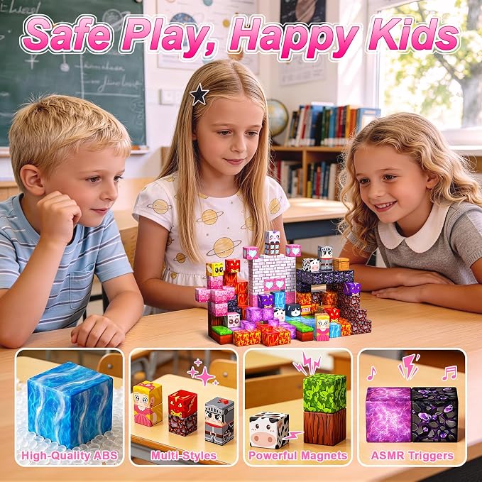 100PCS Magnetic Blocks for Girls, Building Cubes for Kids Gifts Toys - Image 5