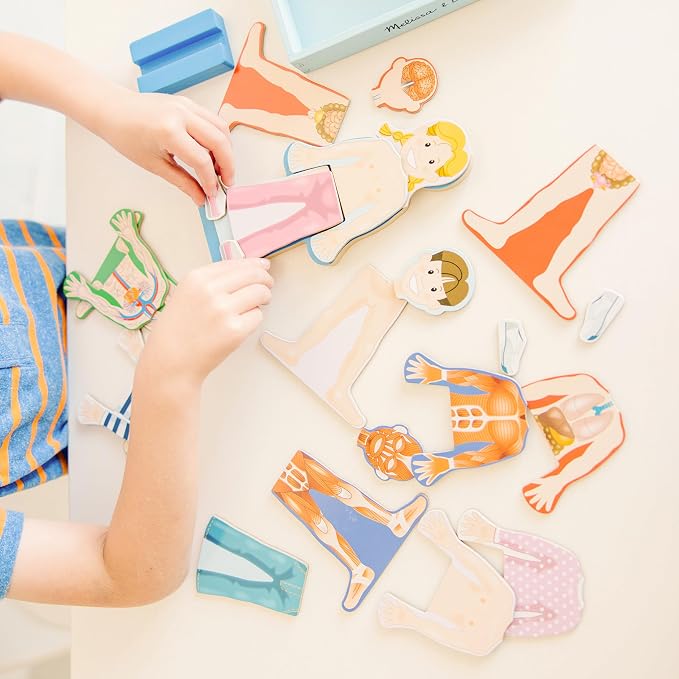 Melissa & Doug Magnetic Human Body Anatomy Play Set with 24 Magnetic Pieces and Storage Tray - Image 6