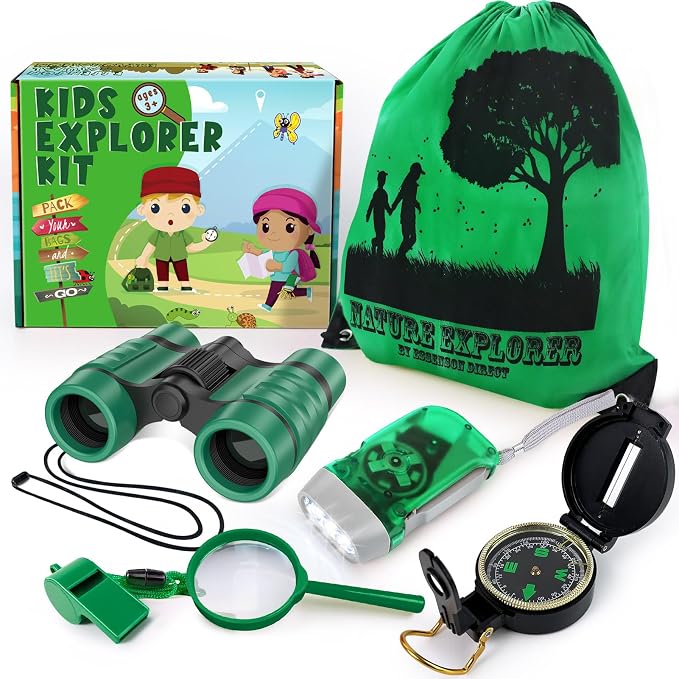 ESSENSON Kids Explorer Kit - Adventure Kit for Kids, Outdoor Explorer Kit with Binoculars, Summer Outdoor Toys for Kids Ages 4-8 by ESSENSON