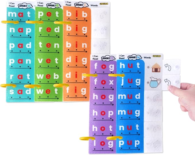 CHEFAN CVC Word Spelling Games, Phonics Flash Card Sight Word Games, Preschool Kindergarten Learning Activities, Montessori Educational Toy Gift for 3 4 5 6 Year Old Kids by CHEFAN