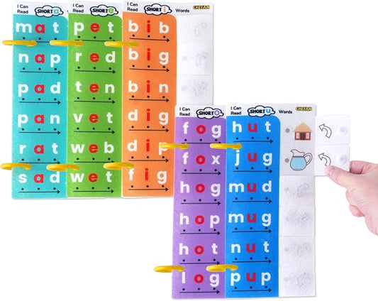 CHEFAN CVC Word Spelling Games, Phonics Flash Card Sight Word Games, Preschool Kindergarten Learning Activities, Montessori Educational Toy Gift for 3 4 5 6 Year Old Kids by CHEFAN