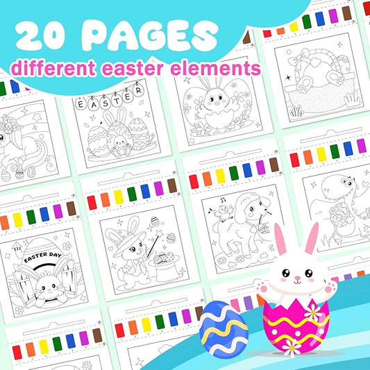 Paint with Water Coloring Books for Kids Toddlers 1-3 Mess Free Watercolor Painting Book Kits Arts and Crafts for Kids 2-4 4-6 Travel Activities Birthday Christmas Stocking Stuffers Toy Gift (Easter)