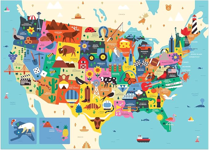 Mudpuppy - Map Of The U.S.A. 70 Piece Geographic Puzzle for Kids - Image 7