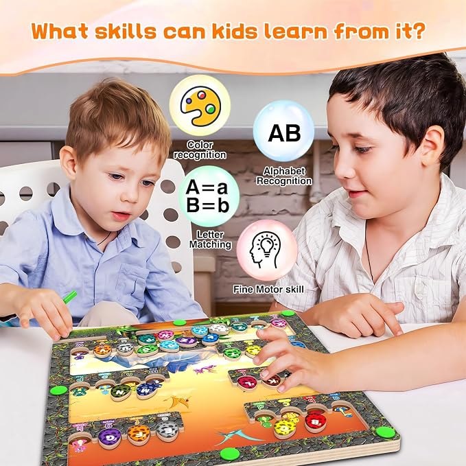 Magnetic Alphabet Color and Number Maze with Dinosaur Theme - Image 5